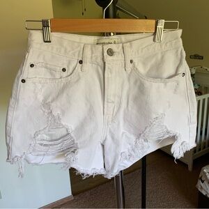 Abercrombie & Fitch Curve Love Mid Rise Boyfriend Jean Shorts